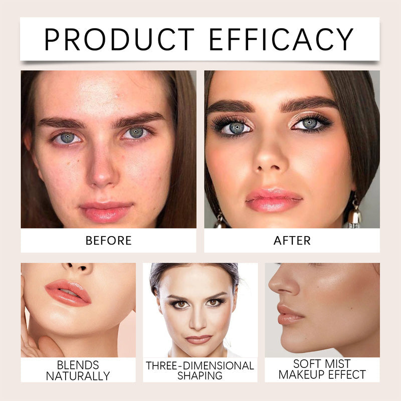 Stick double embout portable, léger et mat pour contour et blush