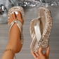 Tongs à paillettes et semelles épaisses pour femmes