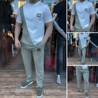 🏃‍50% de réduction🔥Ensemble décontracté homme col ras du cou et pantalon