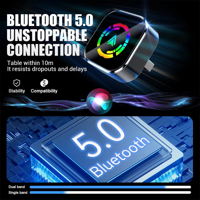 ⚡Adaptateur sans fil 2-en-1 pour iPhone et Android Car