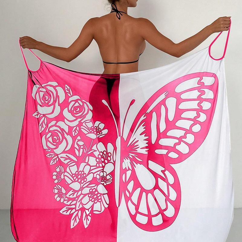 Cover-up de maillot de bain pour femme avec motif de papillons