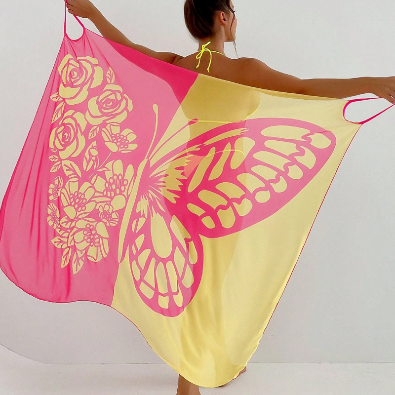 Cover-up de maillot de bain pour femme avec motif de papillons