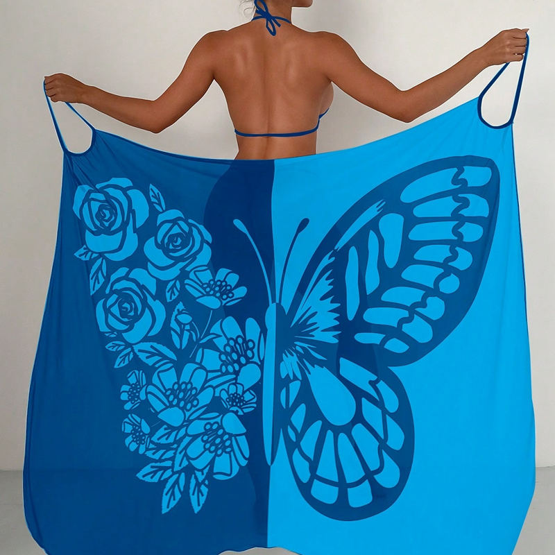 Cover-up de maillot de bain pour femme avec motif de papillons