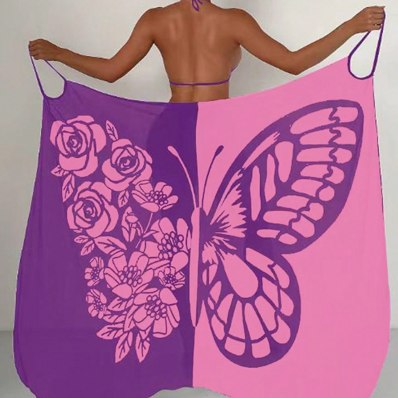 Cover-up de maillot de bain pour femme avec motif de papillons