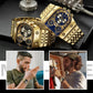 💼Montre homme business | Grand cadran 51 mm | Boucle déployante en or et acier | Étanche et élégante