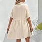 Robe Midi à Manches Courtes avec Col Chemise et Boutons