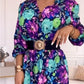 💐Robe élégante à col en V à imprimé floral pour femmes, fendue sur le côté