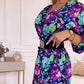 💐Robe élégante à col en V à imprimé floral pour femmes, fendue sur le côté