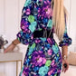 💐Robe élégante à col en V à imprimé floral pour femmes, fendue sur le côté