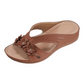 Sandale en cuir pour femme à motif floral