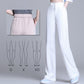 Pantalon droit drapé en soie glacée tendance pour femme