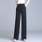 Pantalon droit drapé en soie glacée tendance pour femme