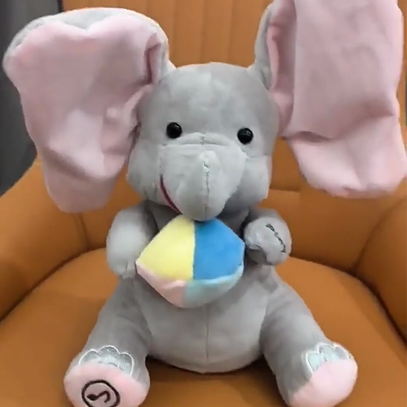 🐘 50% DE RÉDUCTION ! 🎁 Doudou Éléphant Cache-Cache - Peluche Interactive avec Effet Surprise, Idéal pour Éveil des Tout-Petits 🧸✨
