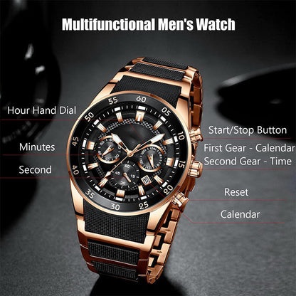 🔥Stock limité disponible 60% de réduction🔥Montre à quartz multifonctionnelle étanche pour hommes