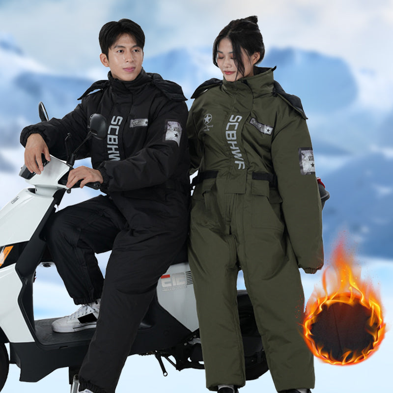 🔥 50% DE RÉDUCTION ! ✨ Combinaison Moto Hiver Épaisse - Tissu Oxford Imperméable, Taille Réglable, Protection contre le Vent et le Froid 🚴❄️