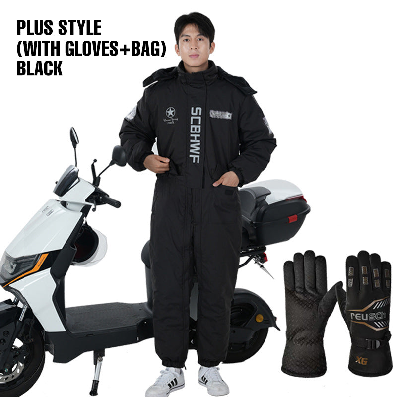 🔥 50% DE RÉDUCTION ! ✨ Combinaison Moto Hiver Épaisse - Tissu Oxford Imperméable, Taille Réglable, Protection contre le Vent et le Froid 🚴❄️