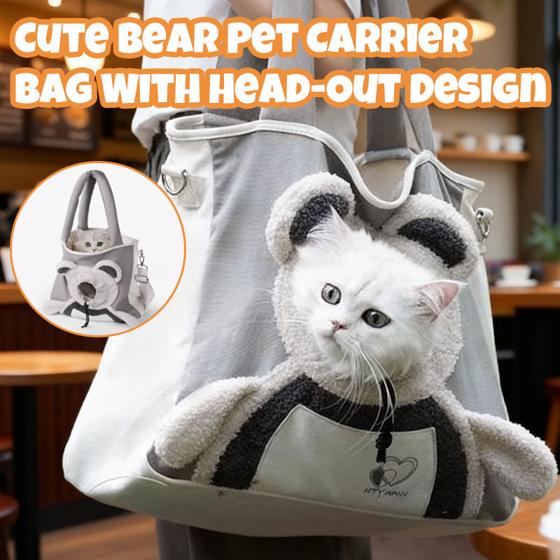 🐻🐾 Sac de Transport Nounours pour Animal – Design Tête à l'Air, Toile Confortable & Sécurisé pour Chats/Chiens Jusqu'à 4kg (Parfait pour l'Aventure !)