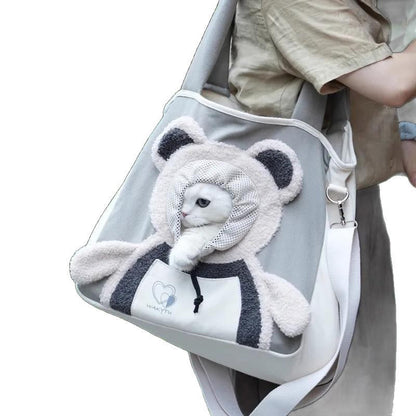🐻🐾 Sac de Transport Nounours pour Animal – Design Tête à l'Air, Toile Confortable & Sécurisé pour Chats/Chiens Jusqu'à 4kg (Parfait pour l'Aventure !)