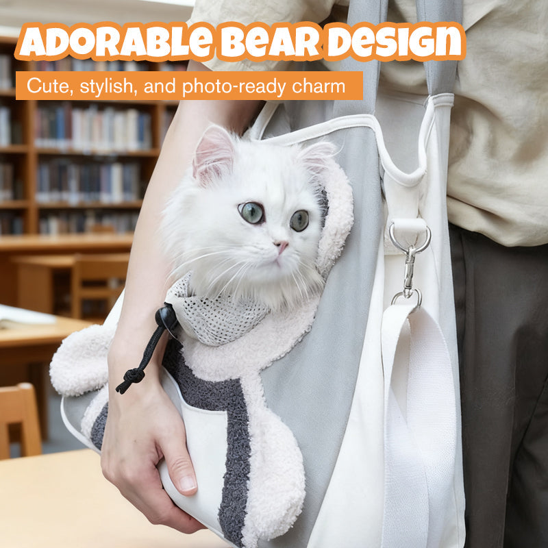 🐻🐾 Sac de Transport Nounours pour Animal – Design Tête à l'Air, Toile Confortable & Sécurisé pour Chats/Chiens Jusqu'à 4kg (Parfait pour l'Aventure !)