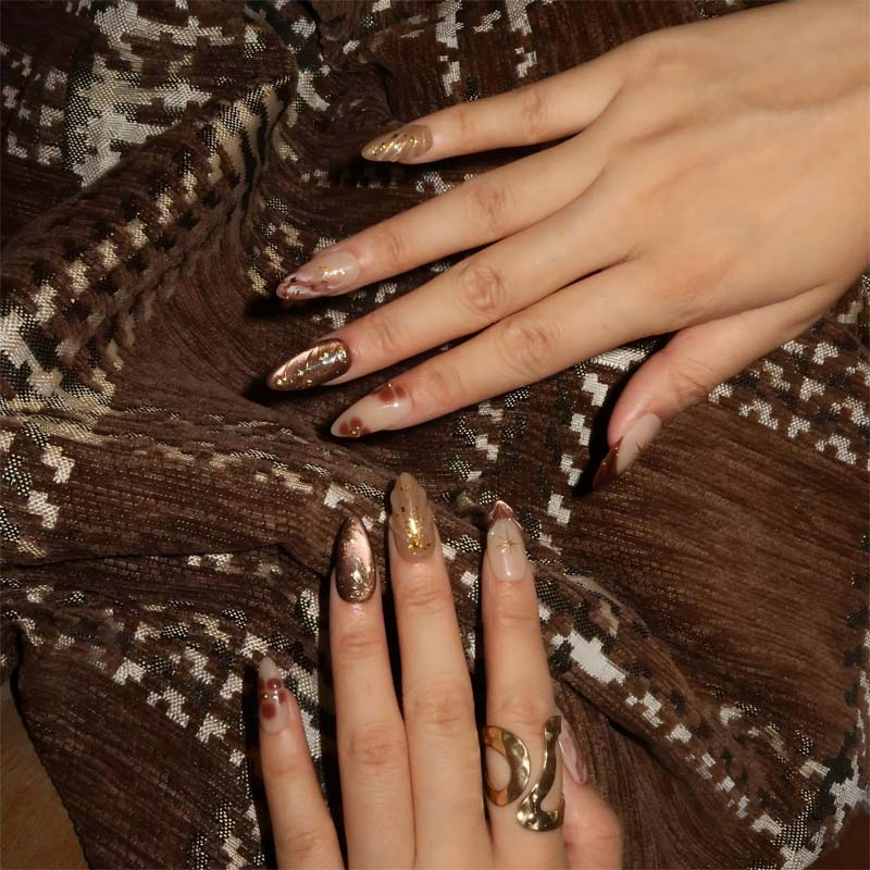 🔥Ensemble de 30 faux ongles artisanaux en forme d'amande