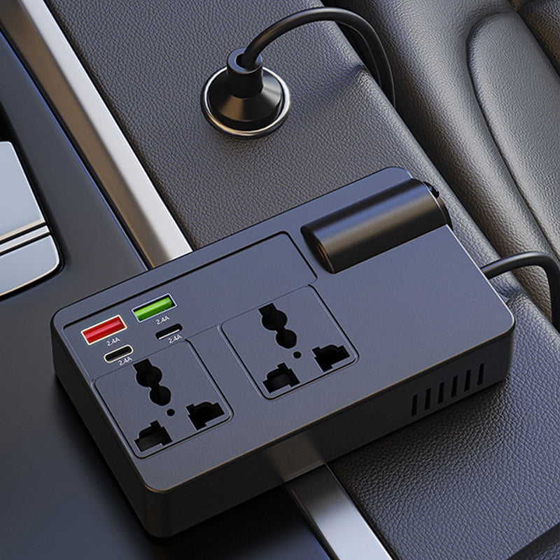 ⚡ 50% DE RÉDUCTION! ✨ Convertisseur de Voiture Portable 12V/24V vers 220V - 150W avec Écran LCD et 4 Prises pour Voyages & Urgences 🚗💨