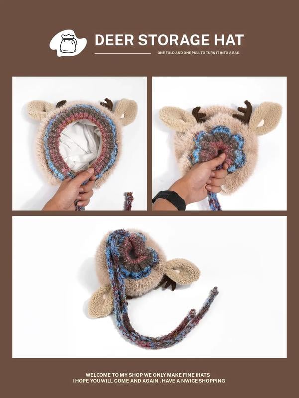 🎁🎄Soldes de Noël 49 % de réduction ! 🦌Bonnet de Noël festif à cornes, design original🧶