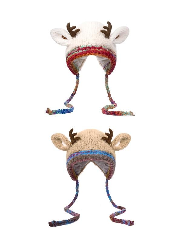 🎁🎄Soldes de Noël 49 % de réduction ! 🦌Bonnet de Noël festif à cornes, design original🧶