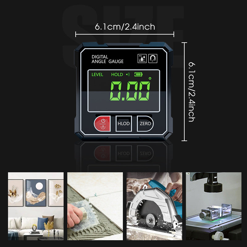 Jauge d'angle laser numérique avec base magnétique à 4 côtés