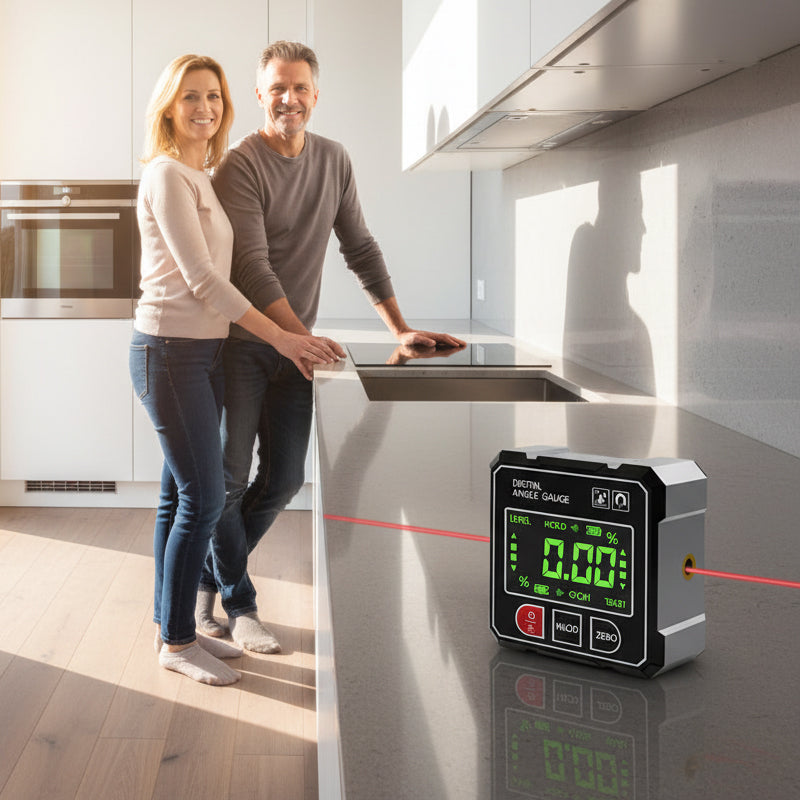 Jauge d'angle laser numérique avec base magnétique à 4 côtés