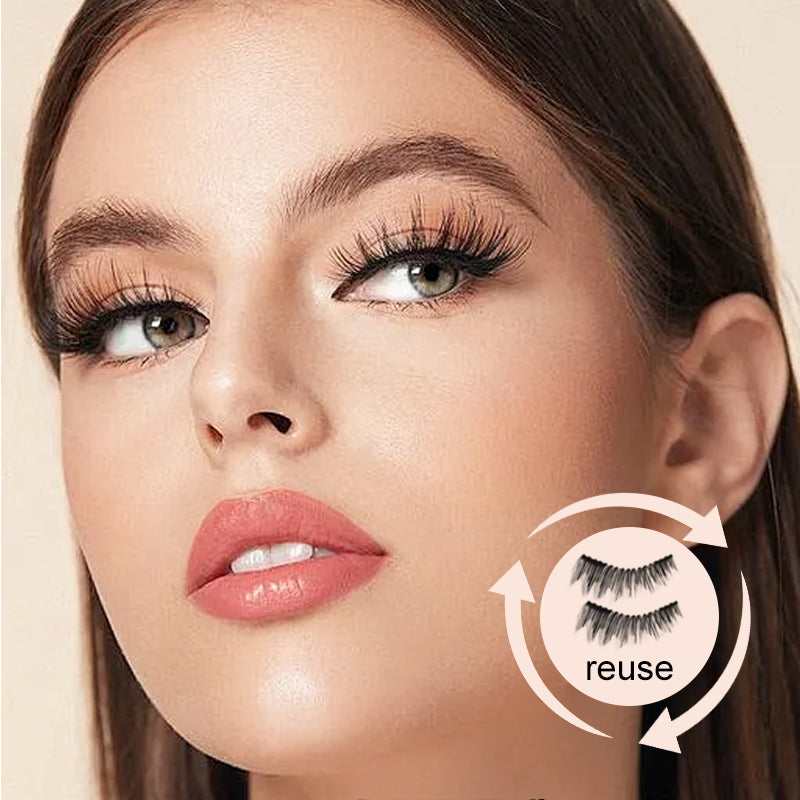 Kit de cils magnétiques réutilisables naturels avec étui