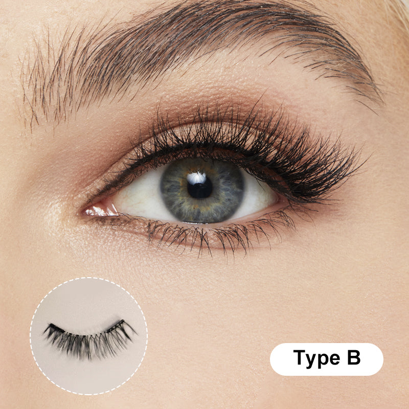 Kit de cils magnétiques réutilisables naturels avec étui