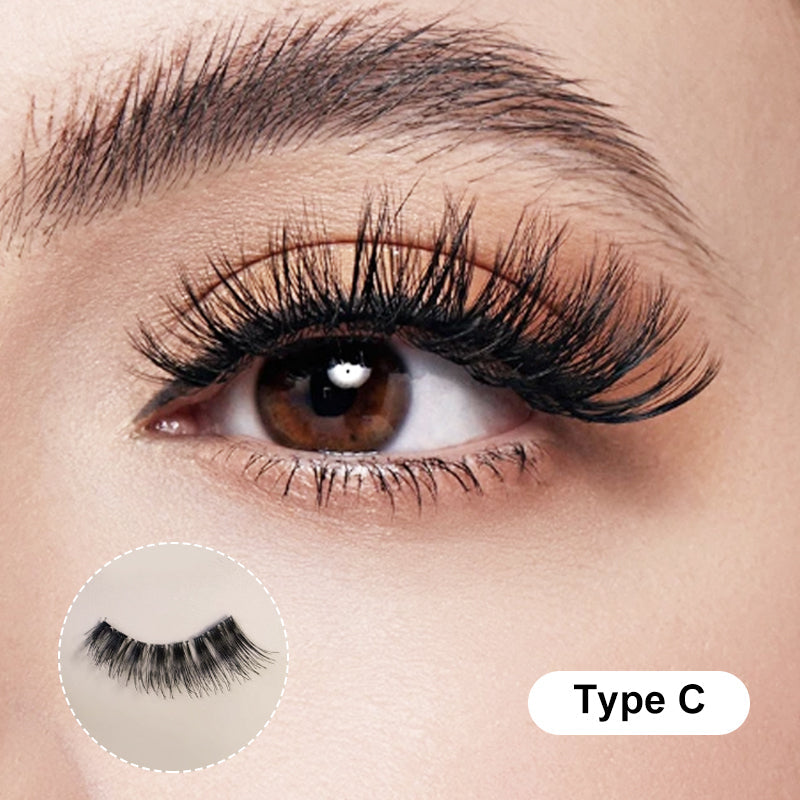 Kit de cils magnétiques réutilisables naturels avec étui