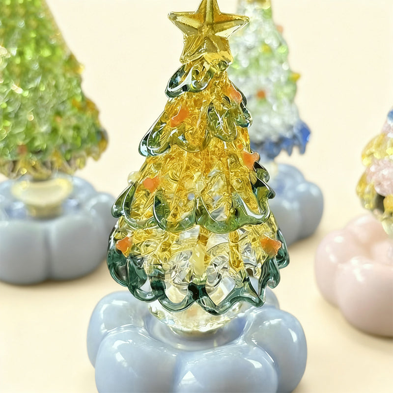 Décorations de Noël rotatives en verre faites à la main