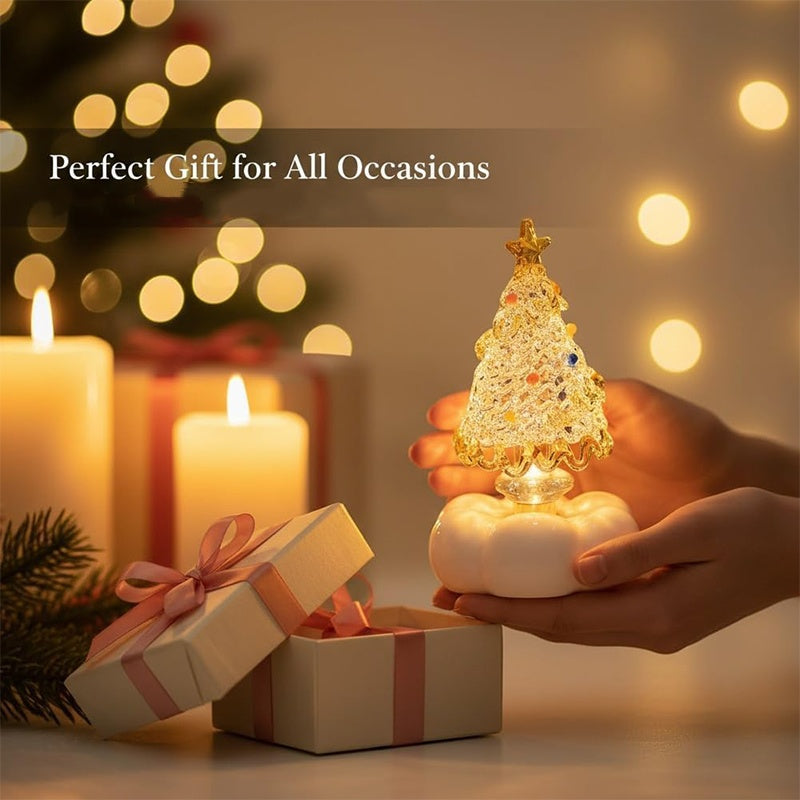 Décorations de Noël rotatives en verre faites à la main