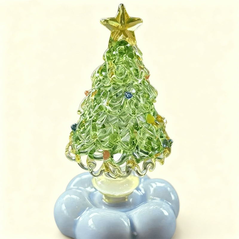 Décorations de Noël rotatives en verre faites à la main