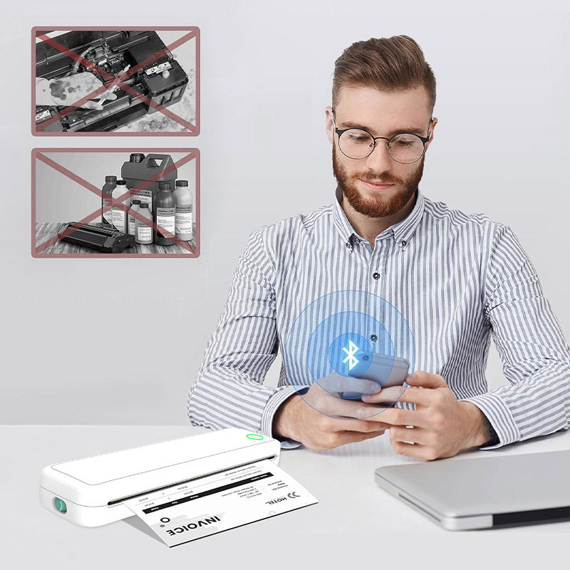 Mini imprimante thermique sans fil A4 avec papier
