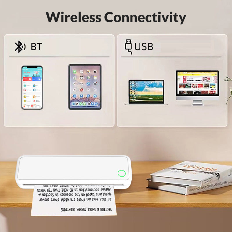 Mini imprimante thermique sans fil A4 avec papier