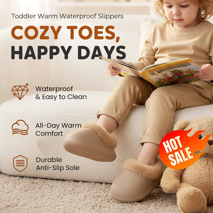 Chaussons chauds imperméables antidérapants à talon intégral pour tout-petits
