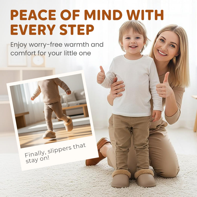 Chaussons chauds imperméables antidérapants à talon intégral pour tout-petits