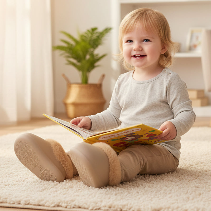 Chaussons chauds imperméables antidérapants à talon intégral pour tout-petits