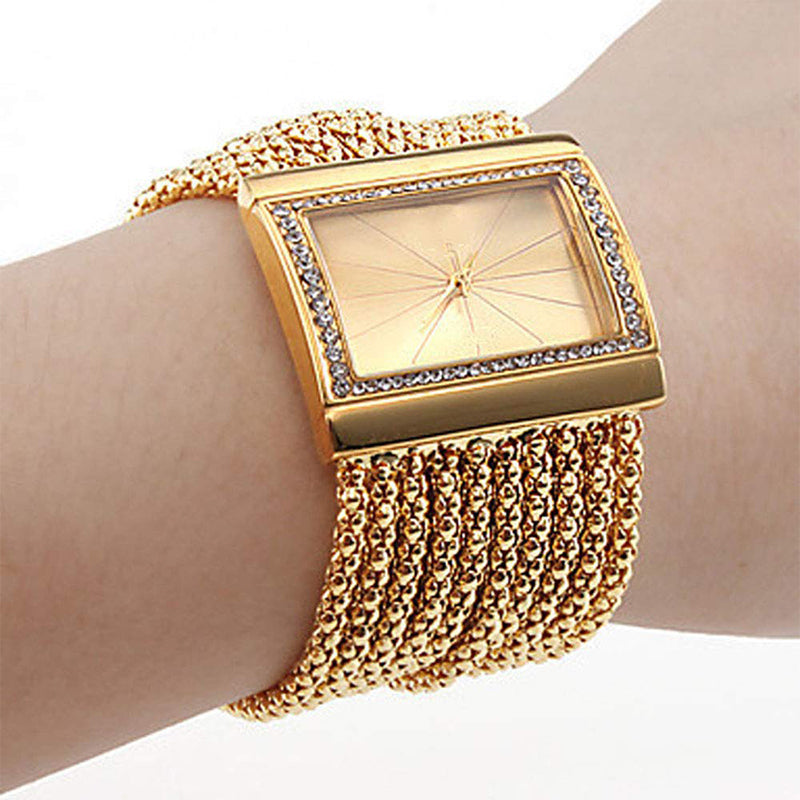 📢📢60 % de réduction ！✨Quartz élégant avec strass & bracelet à pompons : cadeau parfait pour Noël, Saint-Valentin ou anniversaire ! 💎⌚
