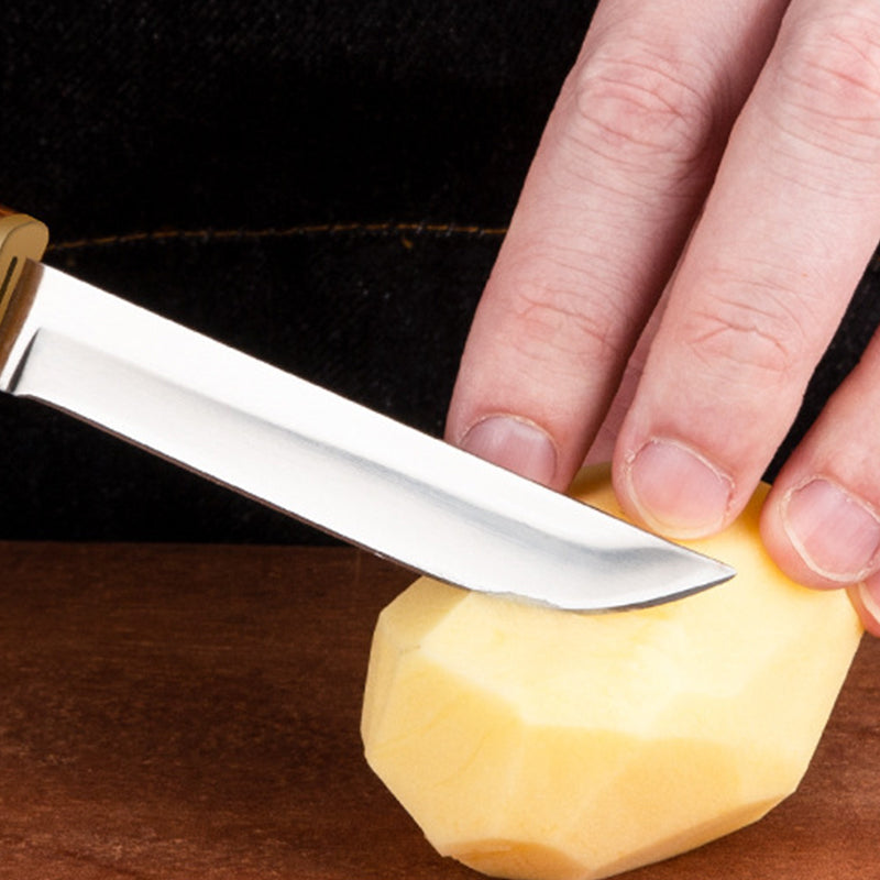 Ensemble de Couteaux Doubles 2 en 1 avec Manche en Bois