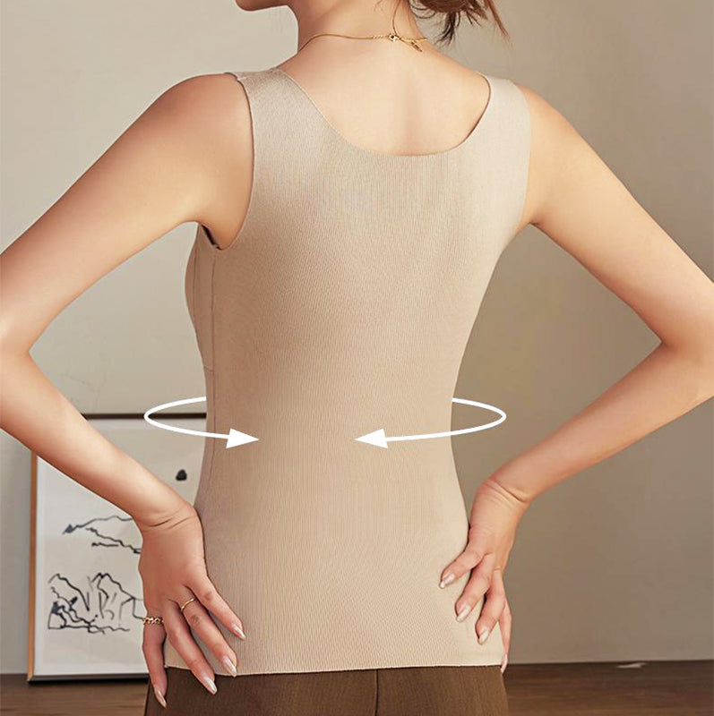 Débardeur épais à col en V et rembourré pour femmes