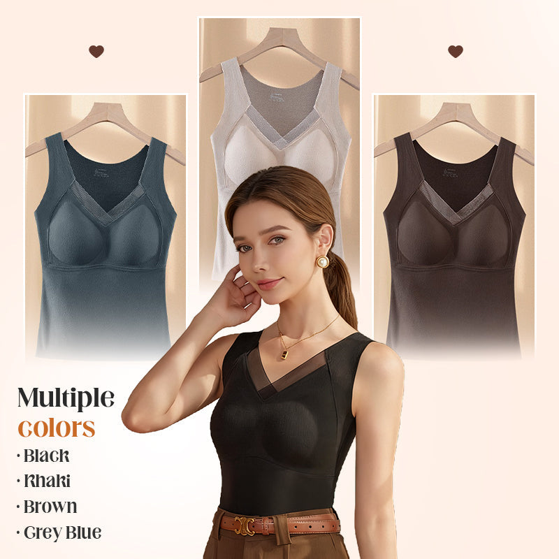 Débardeur épais à col en V et rembourré pour femmes