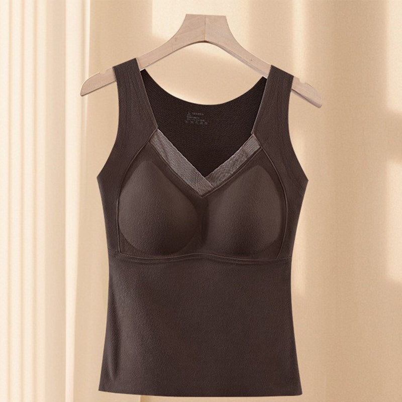 Débardeur épais à col en V et rembourré pour femmes