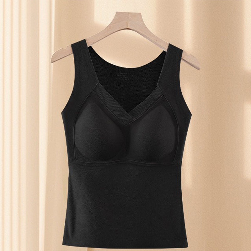 Débardeur épais à col en V et rembourré pour femmes