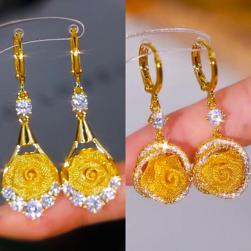 ⏳Spécial à durée limitée⏰Boucles d'oreilles élégantes en maille rose🌹