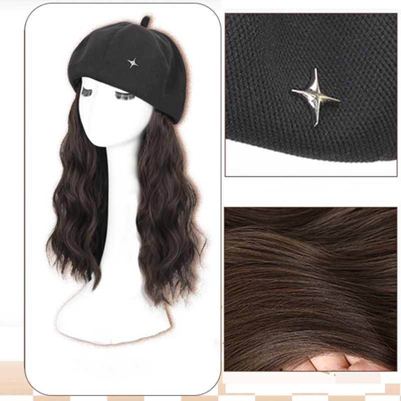 Béret vintage avec extension de cheveux naturels