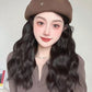 Béret vintage avec extension de cheveux naturels