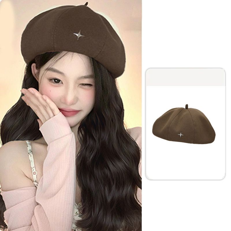 Béret vintage avec extension de cheveux naturels